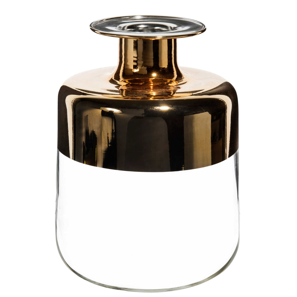 Vase en verre doré H 23 cm Maisons du Monde
