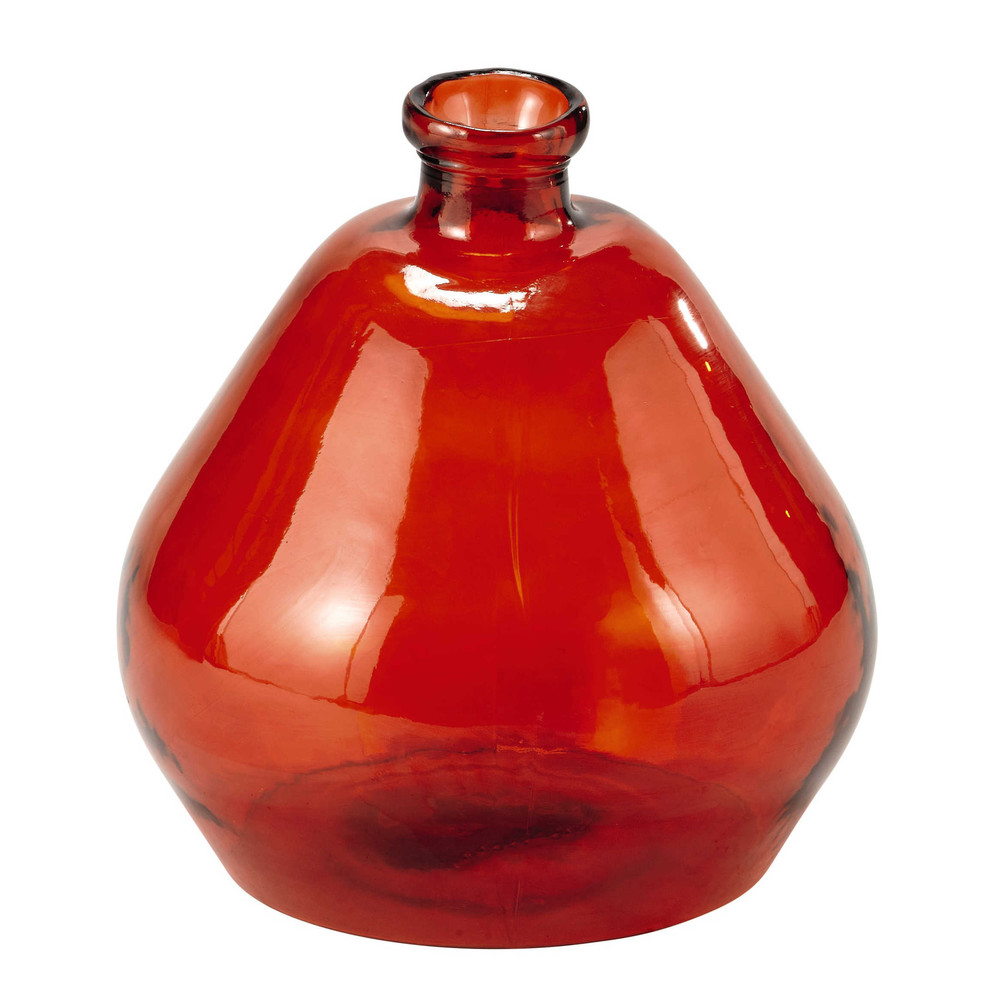 Vase en verre rouge ocre H 48 cm MERIDA Maisons du Monde