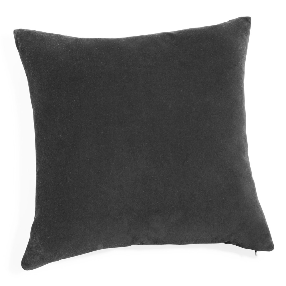 Velvet cushion in charcoal grey 60 x 60cm Maisons du Monde