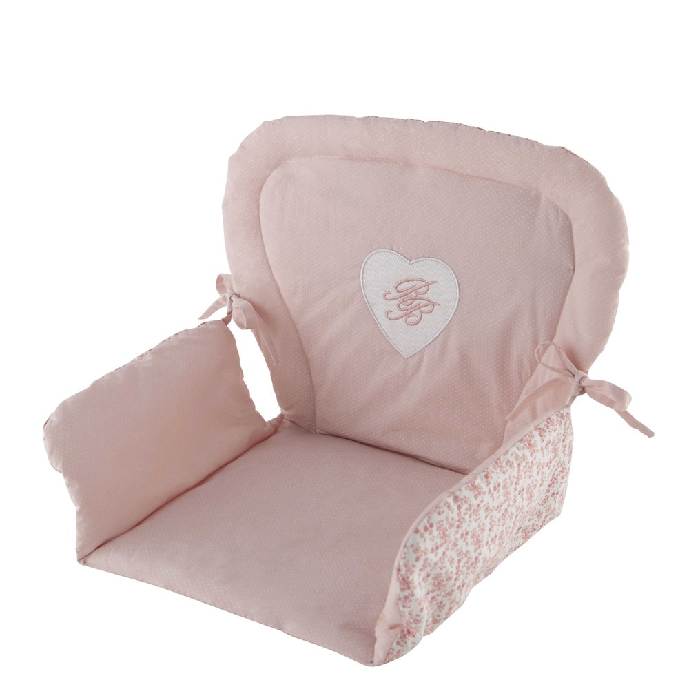 VICTORINE baby high chair cotton cushion in pink 25 x 30cm Maisons du