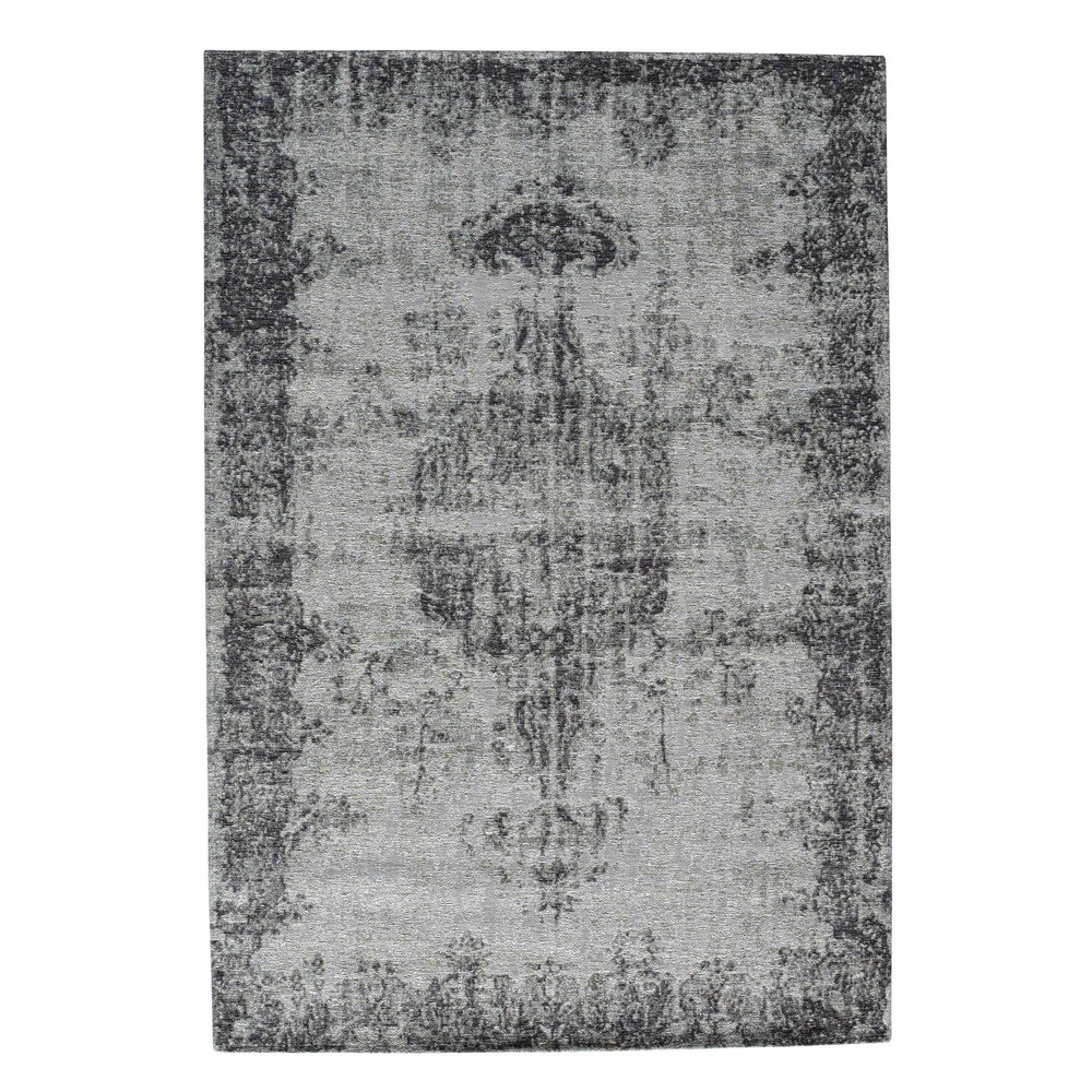 VILLANDRY offwhite/grey short pile rug 140 x 200 cm Maisons du Monde