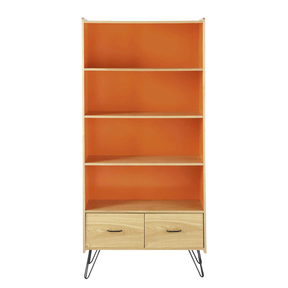 Vintage Orange Bookcase Twist Maisons du Monde