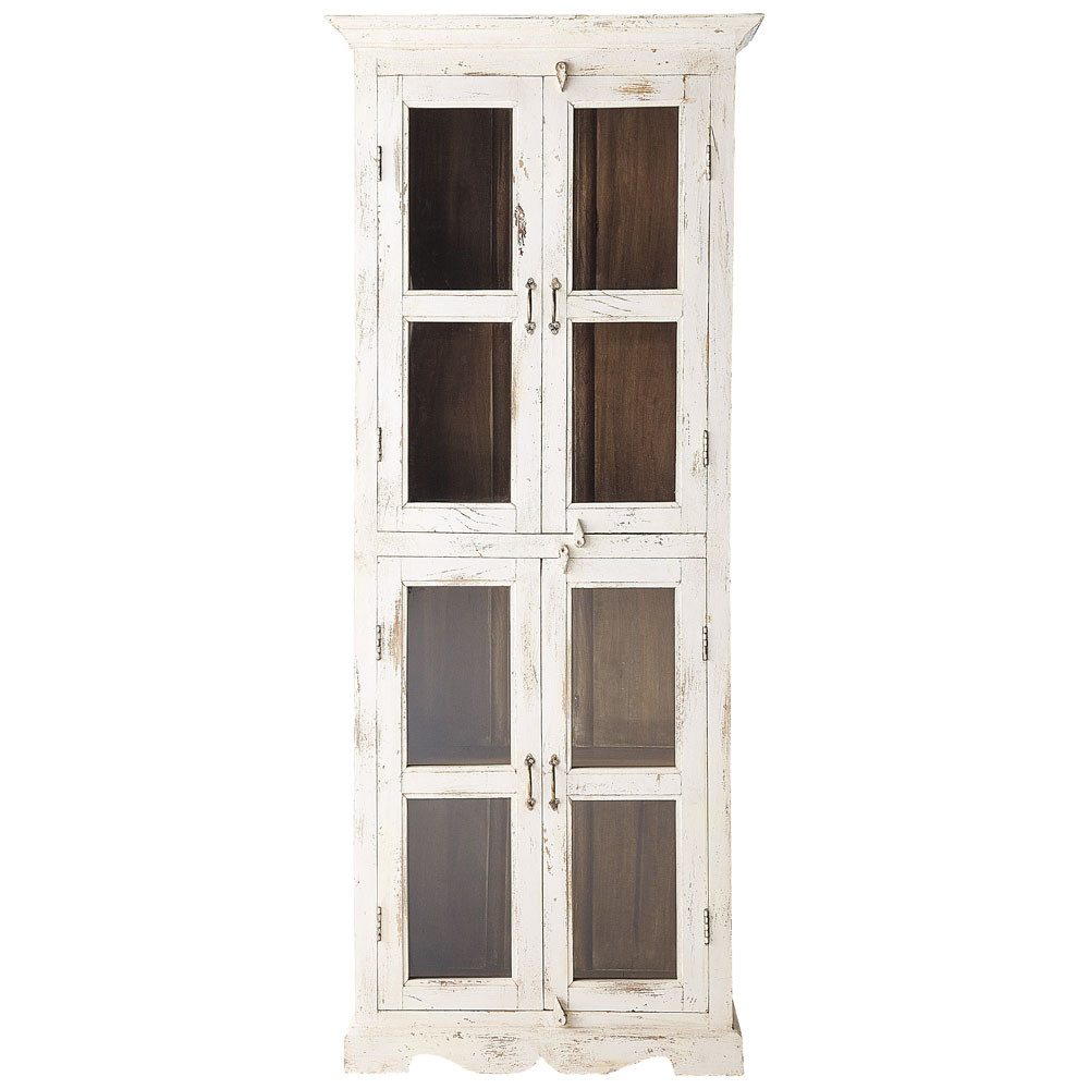 Vitrine aus mangoholz, b 80 cm, weià antik avignon avignon ...