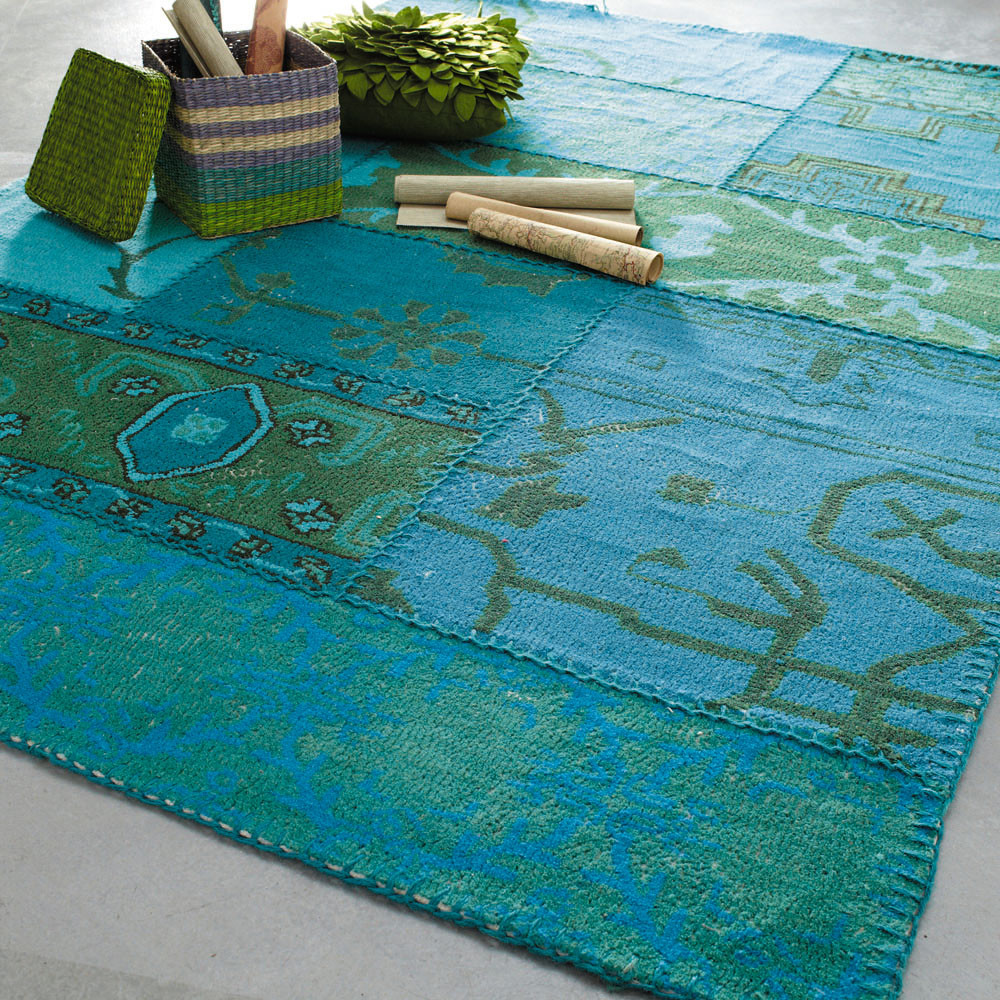 Wollteppich IZMIR, 140 x 200 cm, blau Maisons du Monde Wollteppich IZMIR, 140 x 200 cm, blau Maisons du Monde