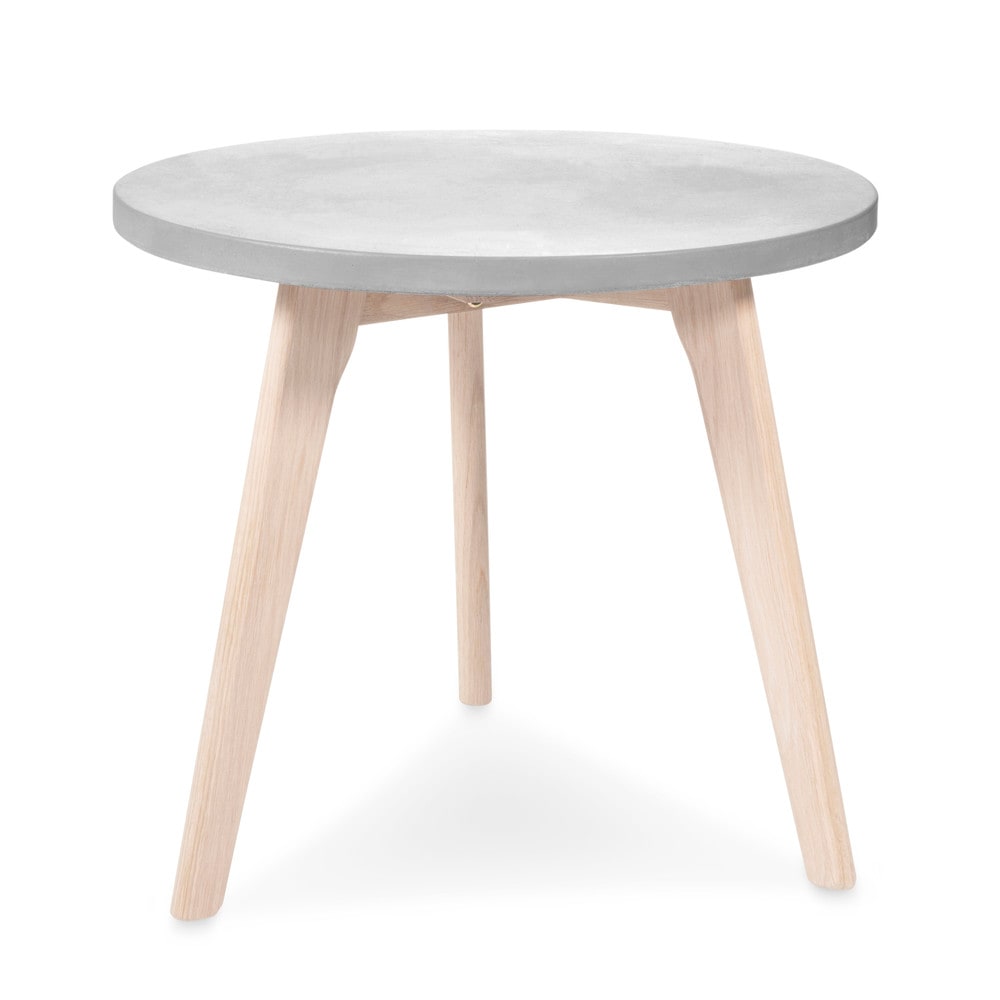 Wood and grey cement side table Maisons du Monde