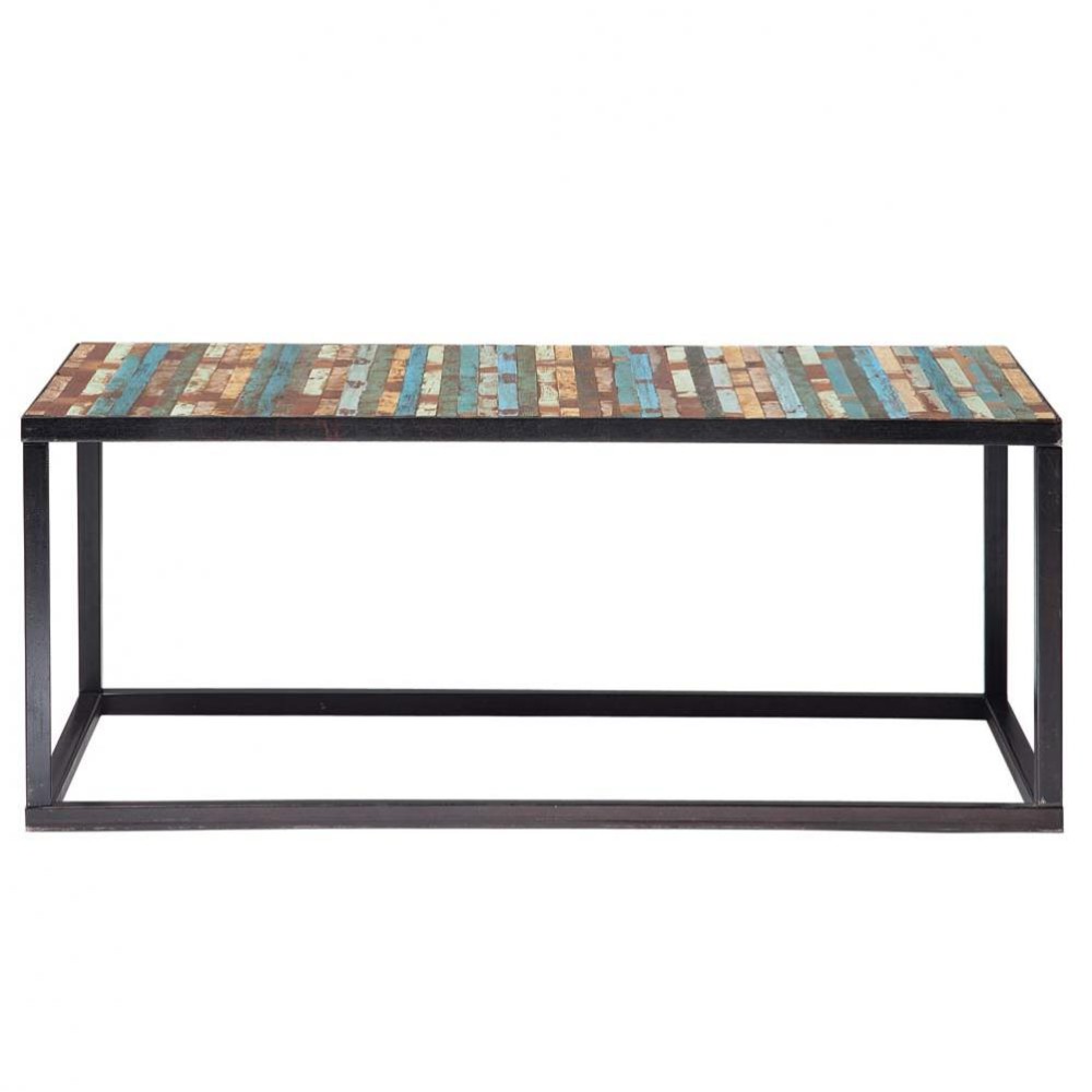 Wood and metal coffee table, multicoloured W 100cm Bahia Maisons du Monde