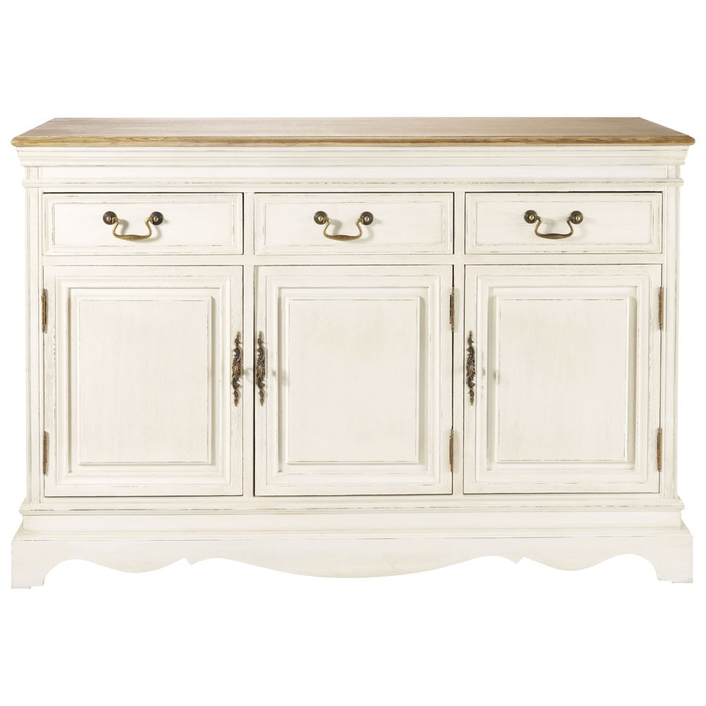 Wood sideboard in cream W 132cm Léontine Maisons du Monde Armário Multiuso Nas Casas Bahia ~ Wood sideboard in cream W 132cm Léontine Maisons du Monde