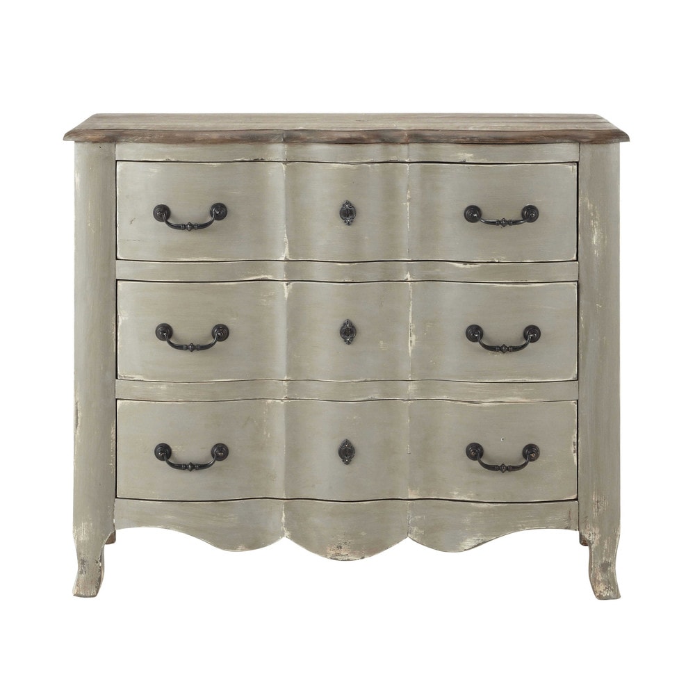 Wooden chest of drawers, grey W 110cm Pauillac Maisons du Monde