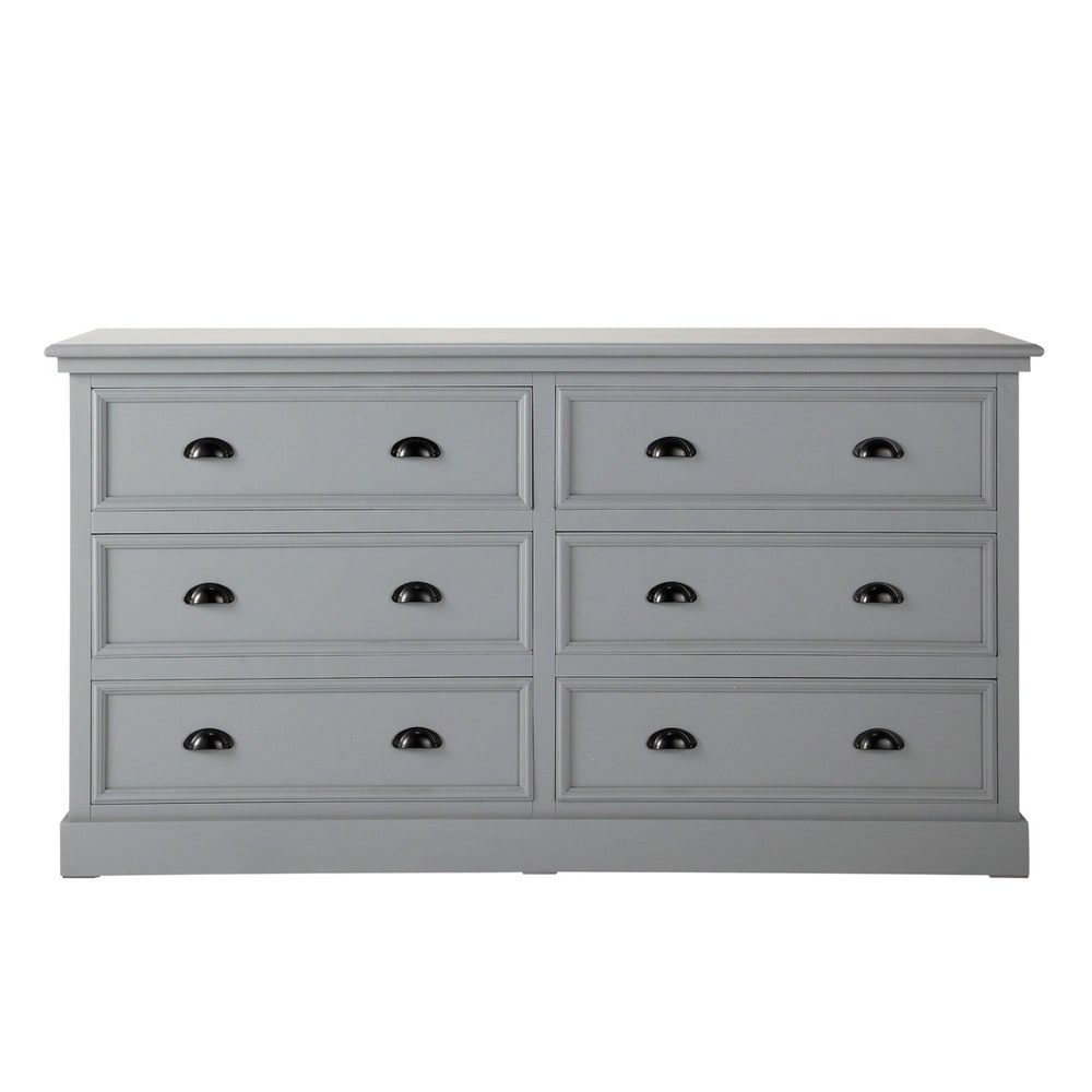 Wooden chest of drawers, grey W 160cm Newport Maisons du Monde