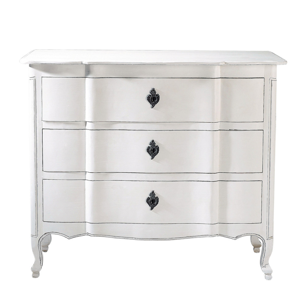 Wooden chest of drawers in white W 100cm Comtesse Maisons du Monde