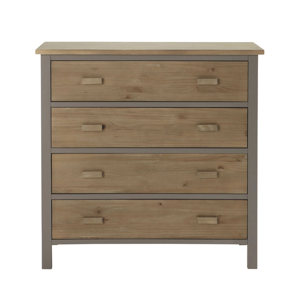 Wooden child's chest of drawers in taupe W 90cm Forest Maisons du Monde