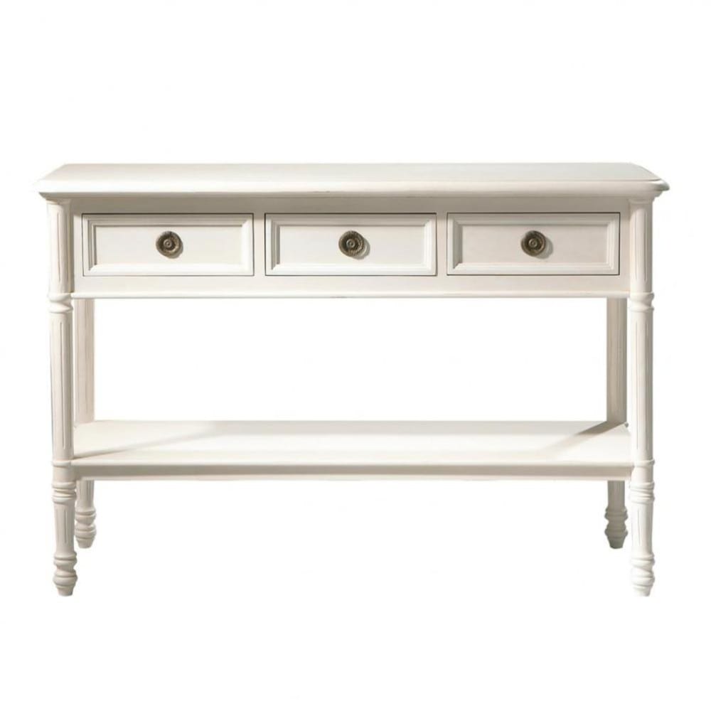 Wooden console table in ivory W 120cm Gustavia Maisons du Monde