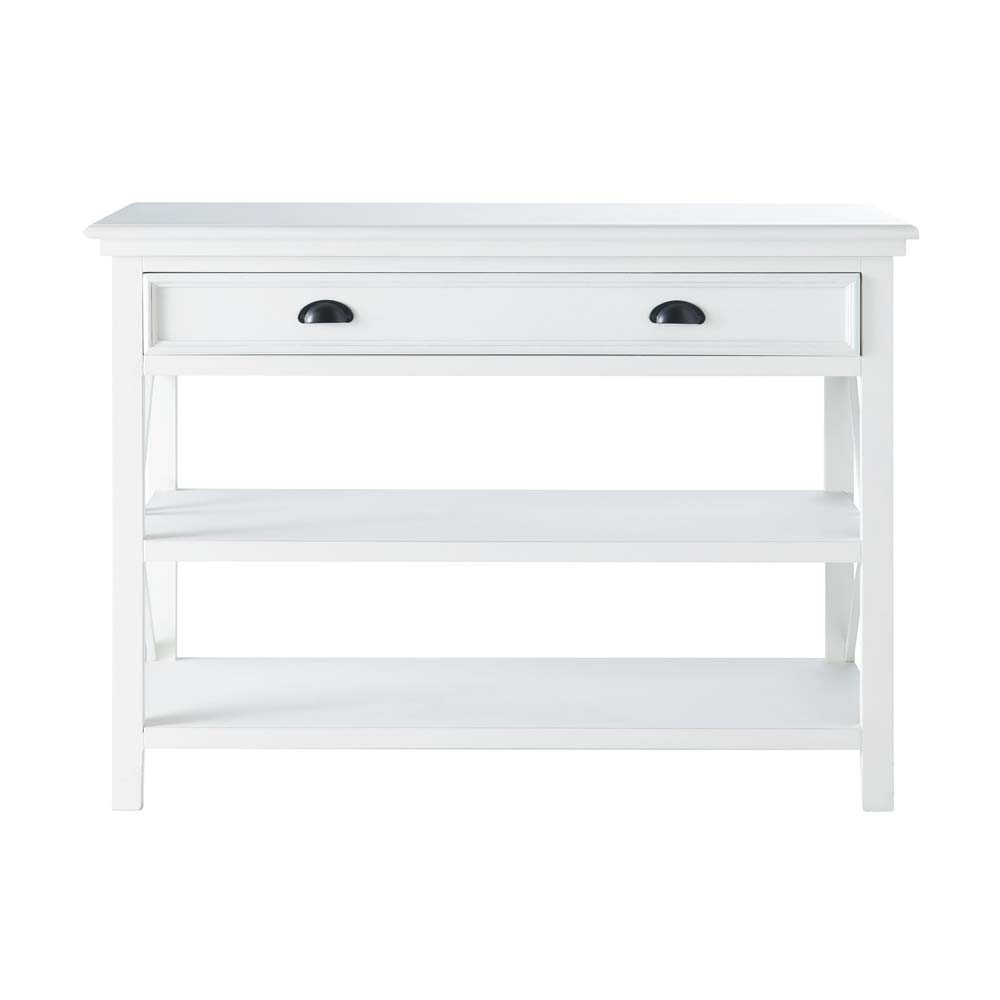 Wooden console table, white, L 120 cm Newport Maisons du Monde