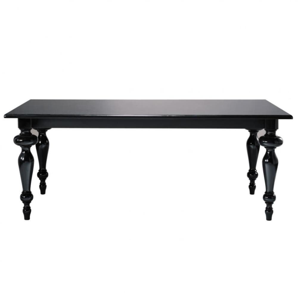 Wooden dining table in black W 200cm Barocco | Maisons du Monde