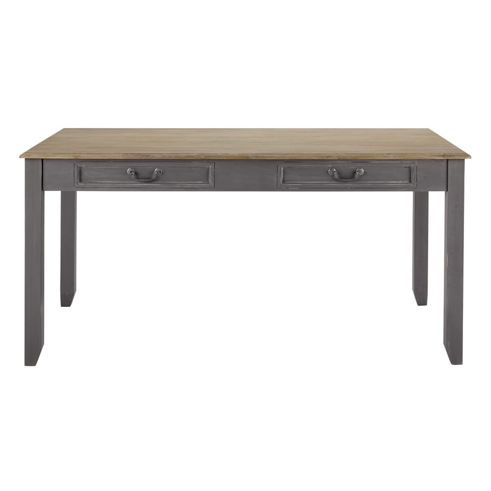 Wooden extending dining table in grey W 160cm Honorine Maisons du Monde