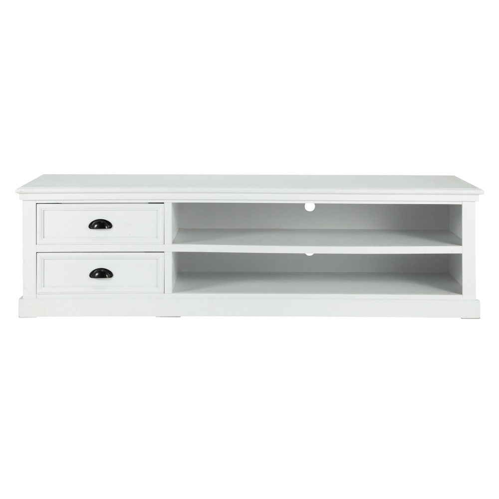 Wooden TV unit, white W 160cm Newport Maisons du Monde