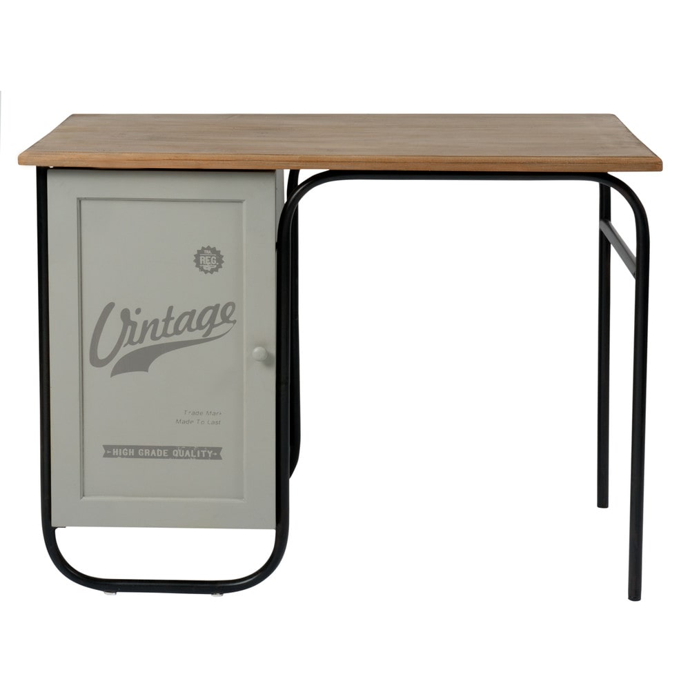 Wooden vintage desk in grey W 100cm Mika Maisons du Monde
