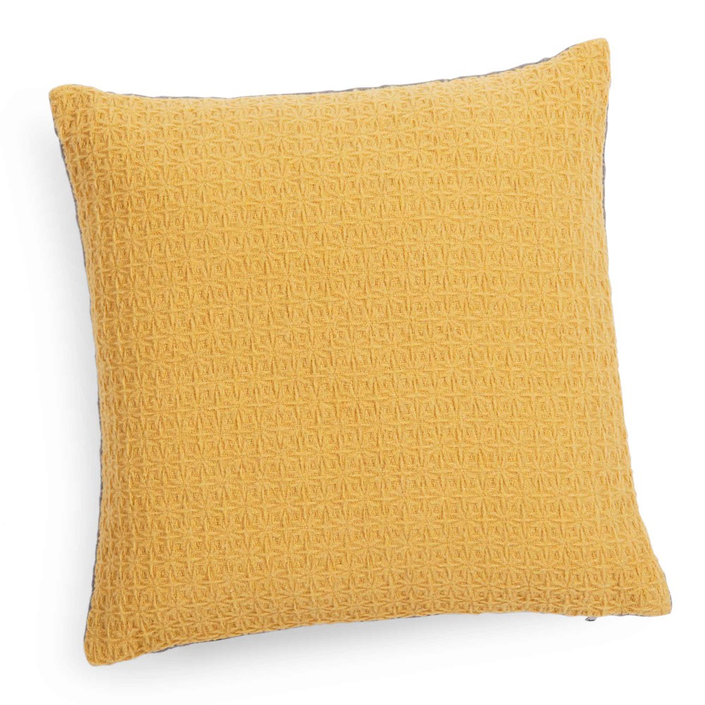 YEP mustard yellow/grey cushion 40 x 40 cm Maisons du Monde