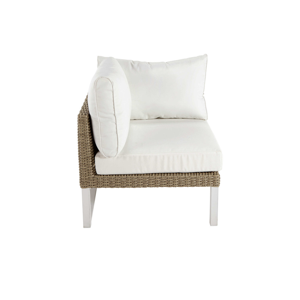 Zitelement tuinbank met armleuning links, wit aluminium Lodge Maisons du Monde Zitelement tuinbank met armleuning links, wit aluminium Lodge Maisons du Monde