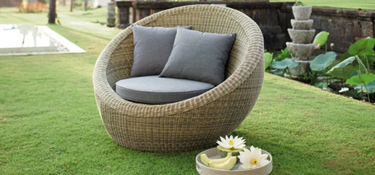 Round grey armchair 