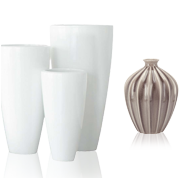 Vases and artificial flowers