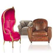 Armchairs and footstools