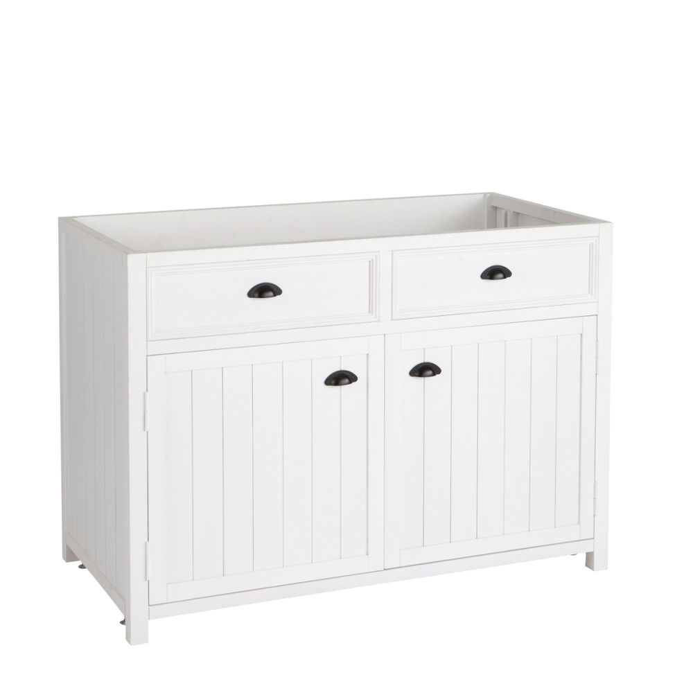 Meuble bas de cuisine en pin blanc L11 Newport Maisons du Monde Meuble bas de cuisine en pin blanc L11 Newport Maisons du Monde
