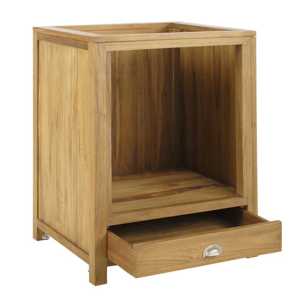 meuble bas de cuisine pour four en teck massif teint l 70 cm amsterdam maisons du monde - Meuble Bas Pour Four Et Plaque De Cuisson meuble bas de cuisine pour four en teck massif teint l 70 cm amsterdam maisons du monde - Meuble Bas Pour Four Et Plaque De Cuisson