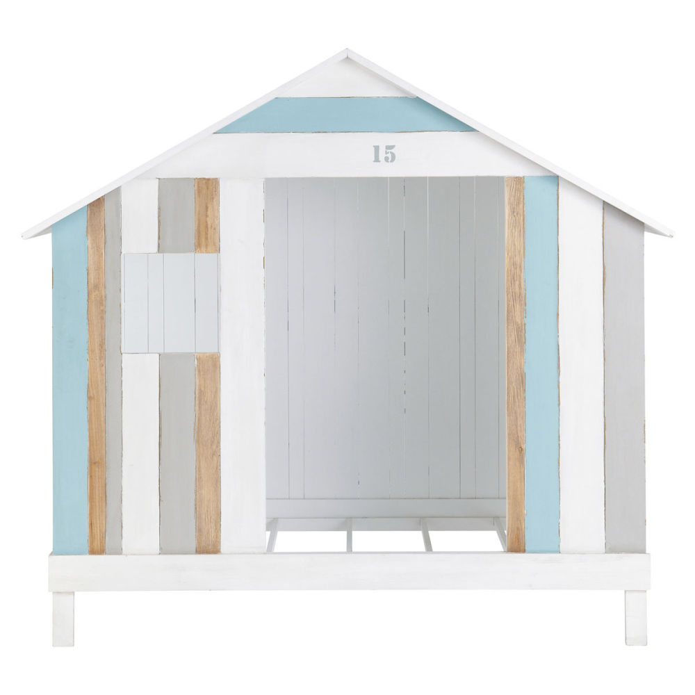 Lit Cabane Maison Du Monde #2: Lit Cabane Enfant 90x190 En Bois Blanc Et Bleu Océan | Maisons Du Monde Lit Cabane Maison Du Monde #2: Lit Cabane Enfant 90x190 En Bois Blanc Et Bleu Océan | Maisons Du Monde