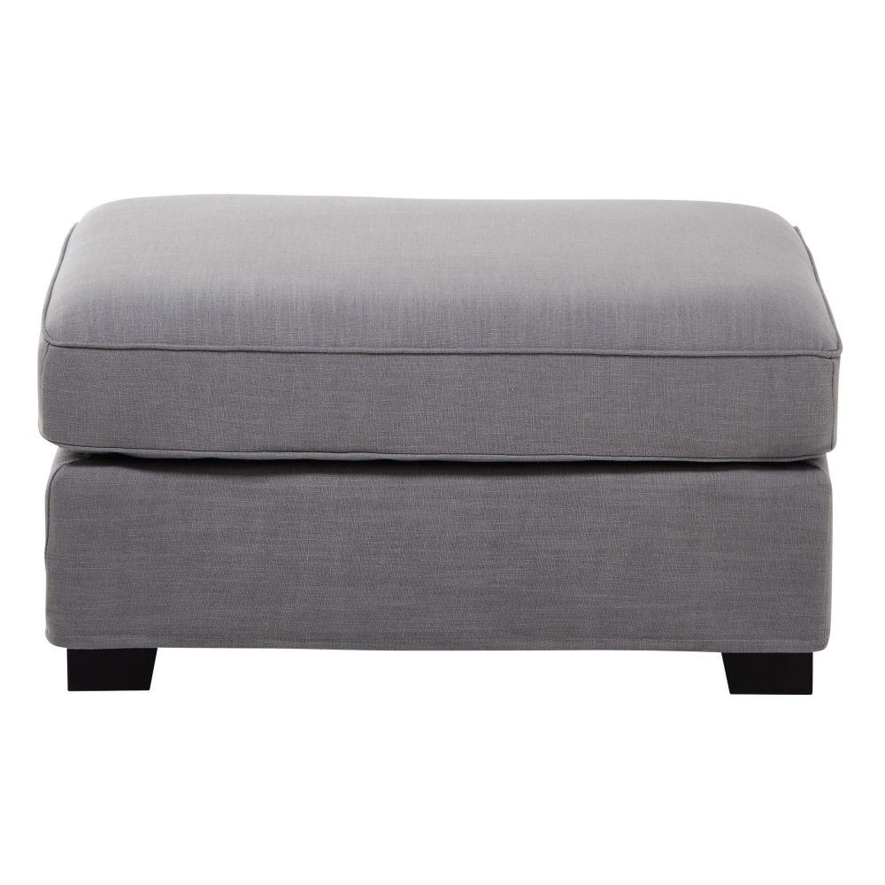 Monet fabric modular sofa pouffe in light grey Milano