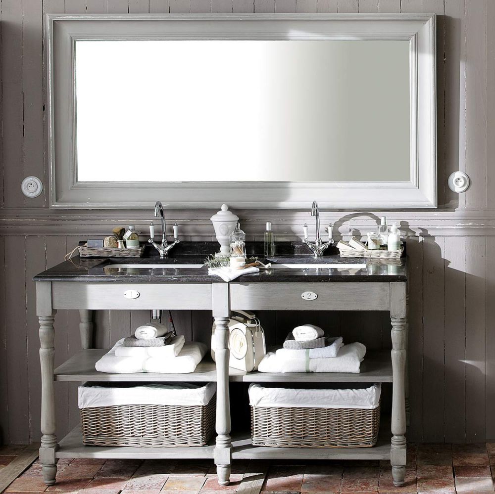 specchio grigio in legno h 180 cm sully maisons du monde