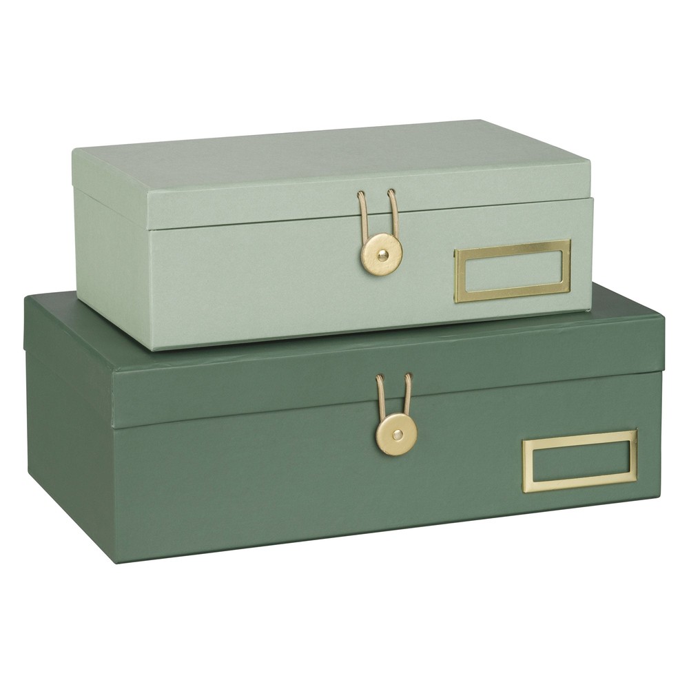 2 Green Cardboard Boxes | Maisons du Monde