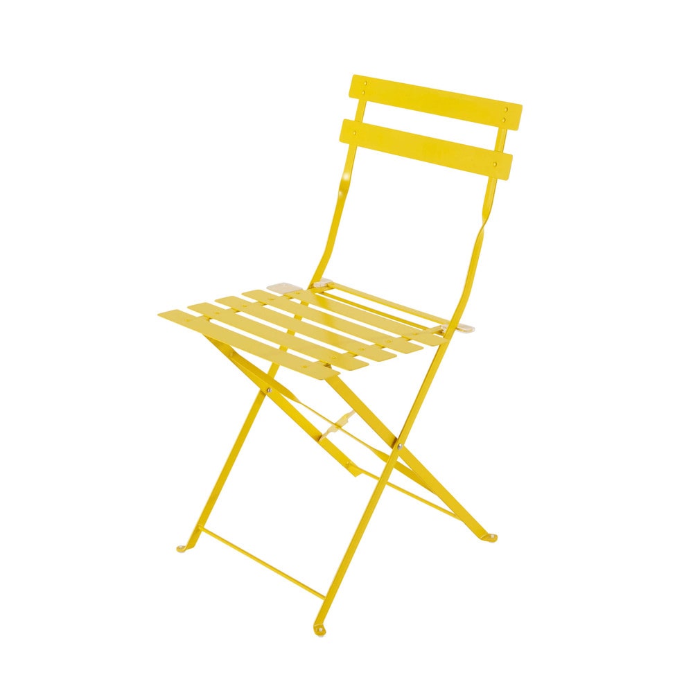 2 metal folding garden chairs in yellow Confetti Maisons du Monde