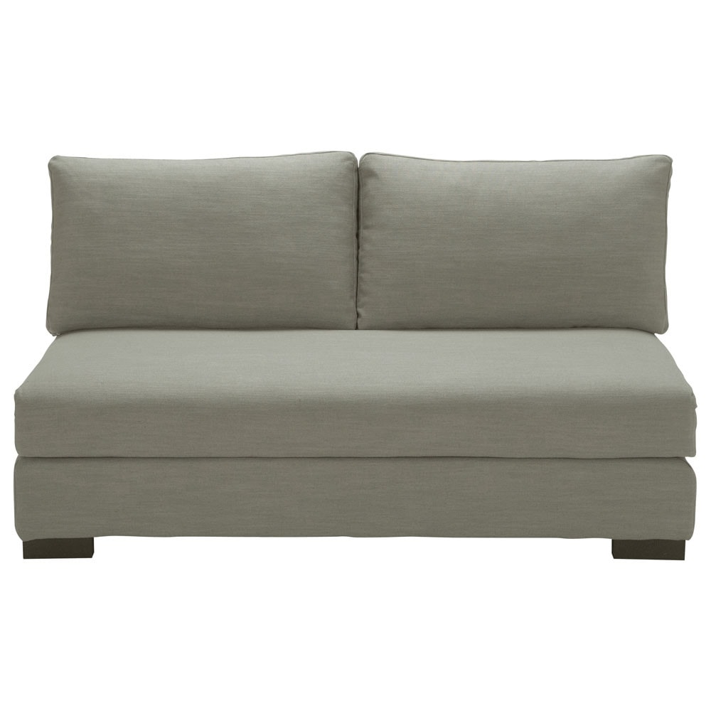 2 seater armless modular sofa in light grey Terence Maisons du Monde