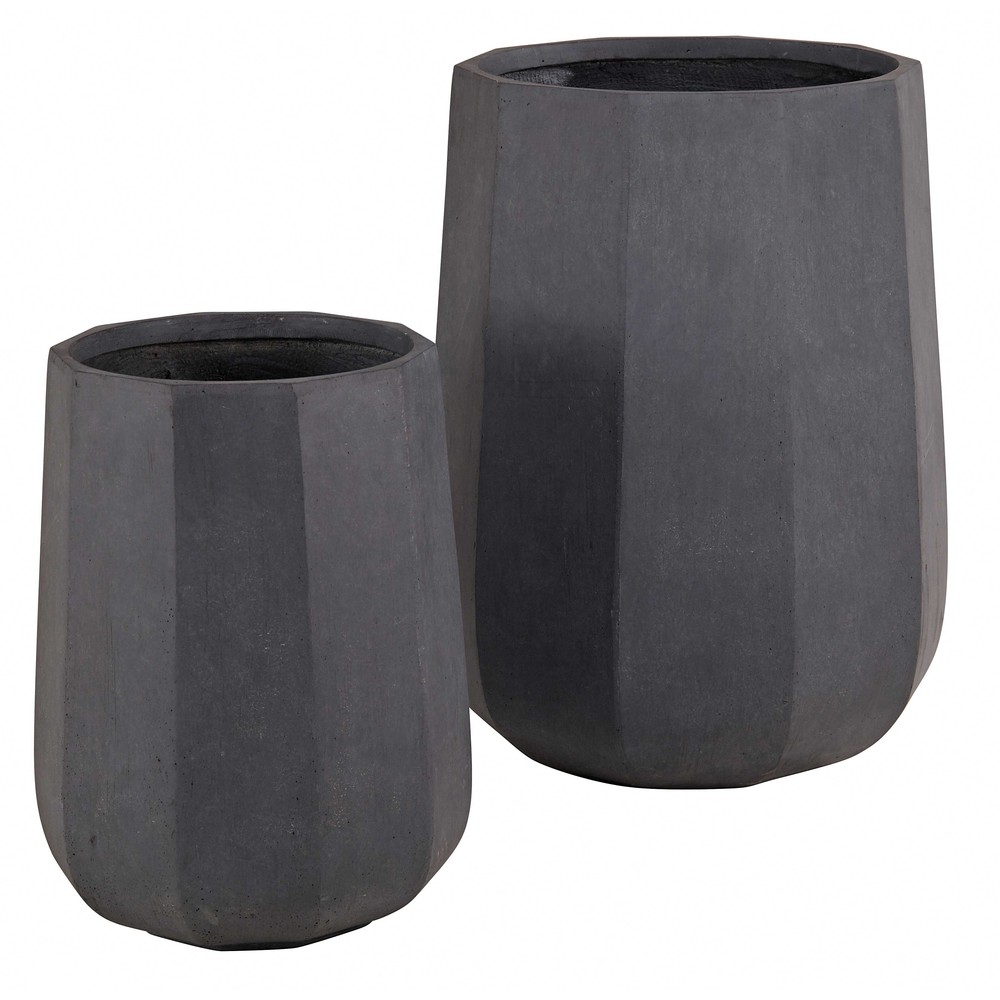 2 vases de jardin gris anthracite LISBOA Maisons du Monde