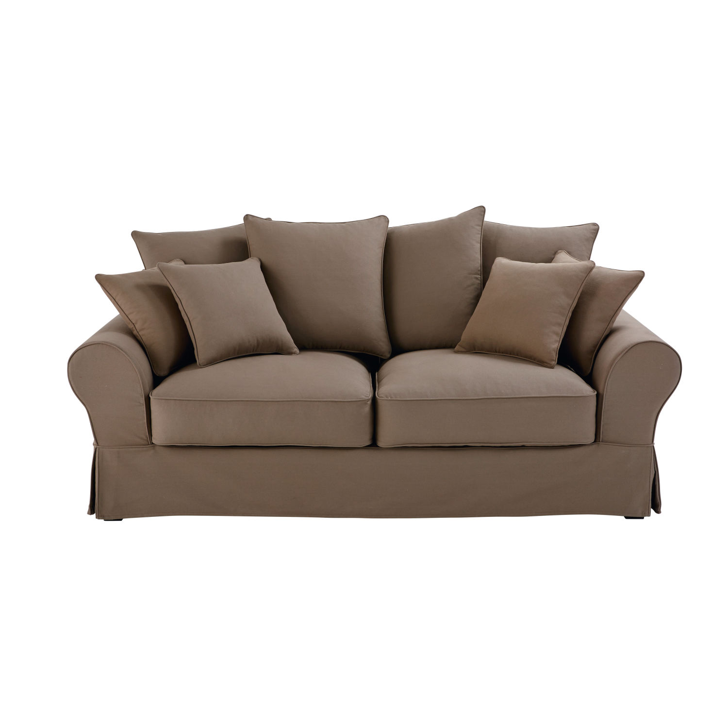3 Seater Cotton Sofa Bed In Taupe Bastide Maisons Du Monde