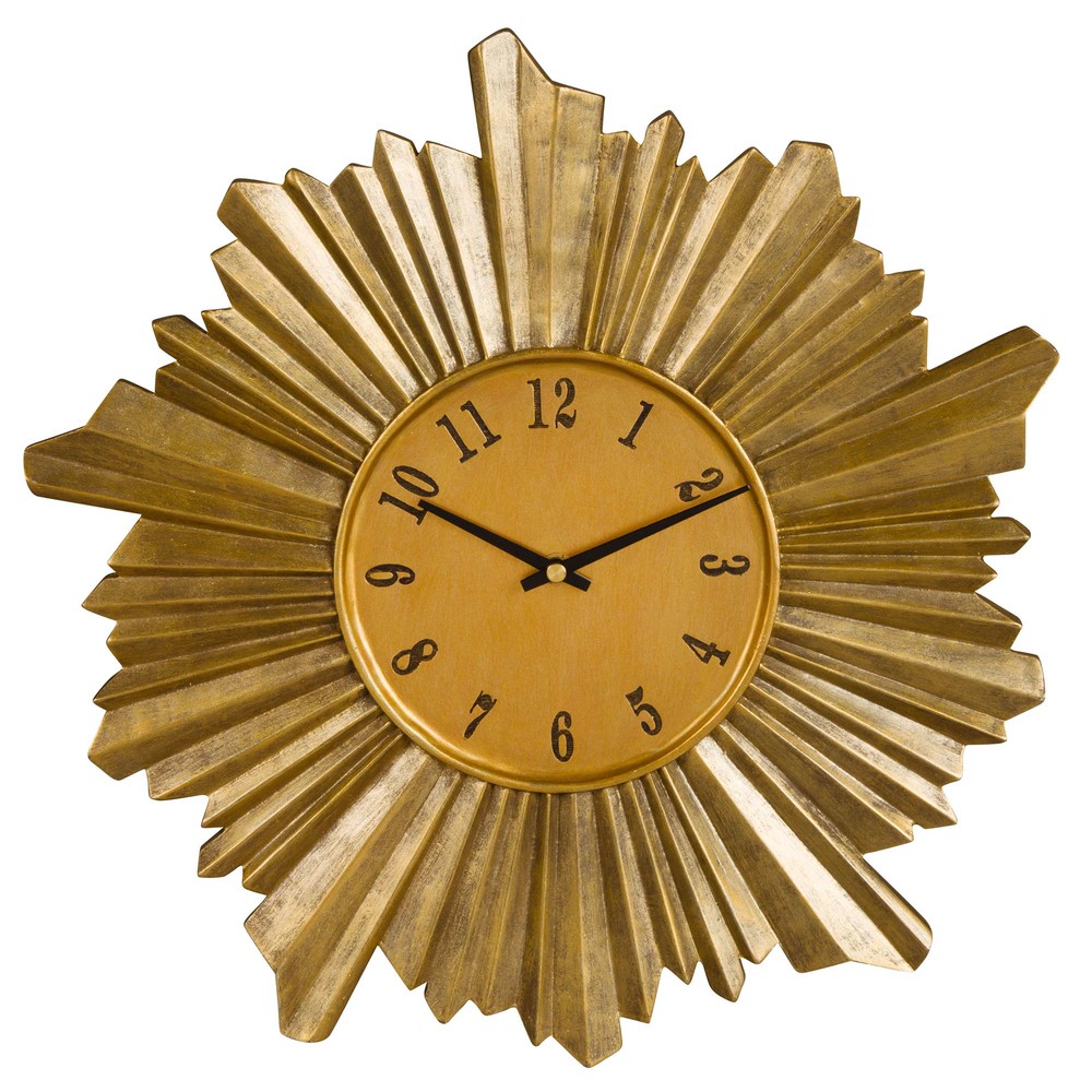 AntiqueEffect GoldColour Sunburst Clock Maisons du Monde