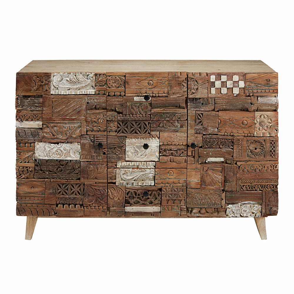 Aparador esculpido con 2 puertas y 3 cajones de madera Aparador Metal Maison Du Monde ~ Aparador esculpido con 2 puertas y 3 cajones de madera