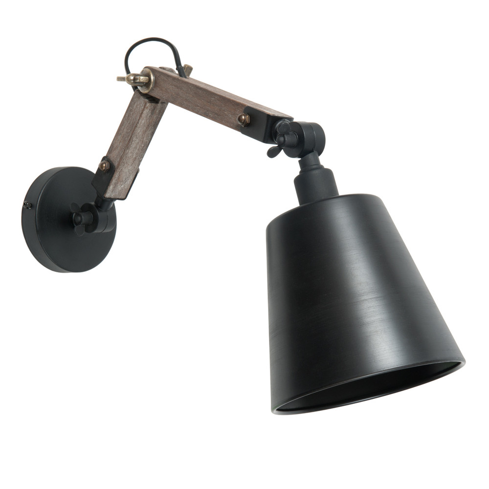 Applique indus en métal noir H 15 cm EDISON Maisons du Monde