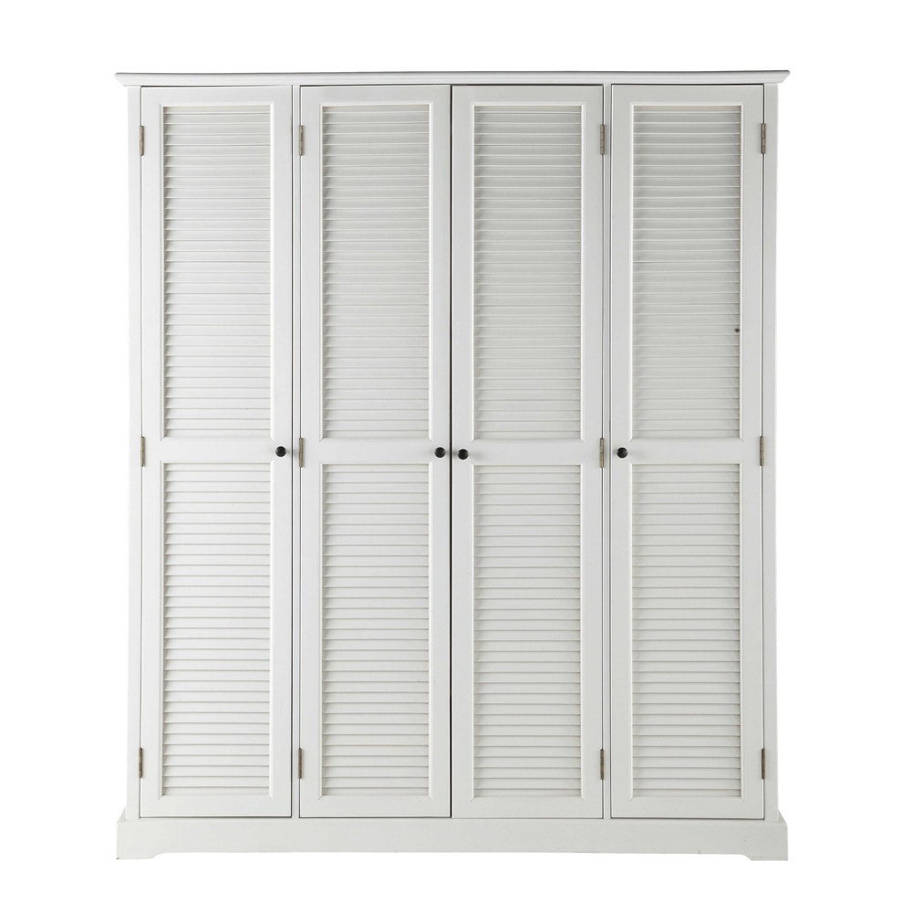 Armario de madera blanco An 170 cm Barbade Maisons du Monde Aparador Tampo De Vidro ~ Armario de madera blanco An 170 cm Barbade Maisons du Monde