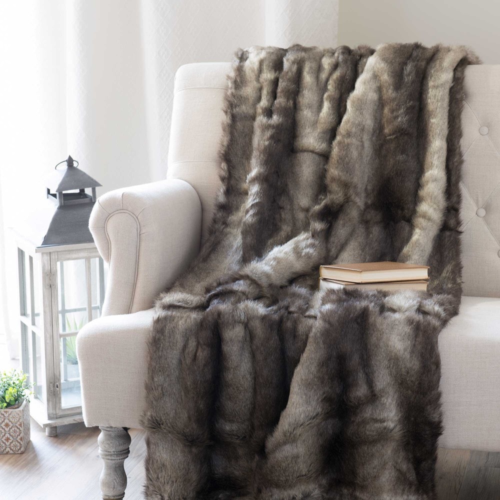 ASPEN faux fur throw 150 x 180cm Maisons du Monde