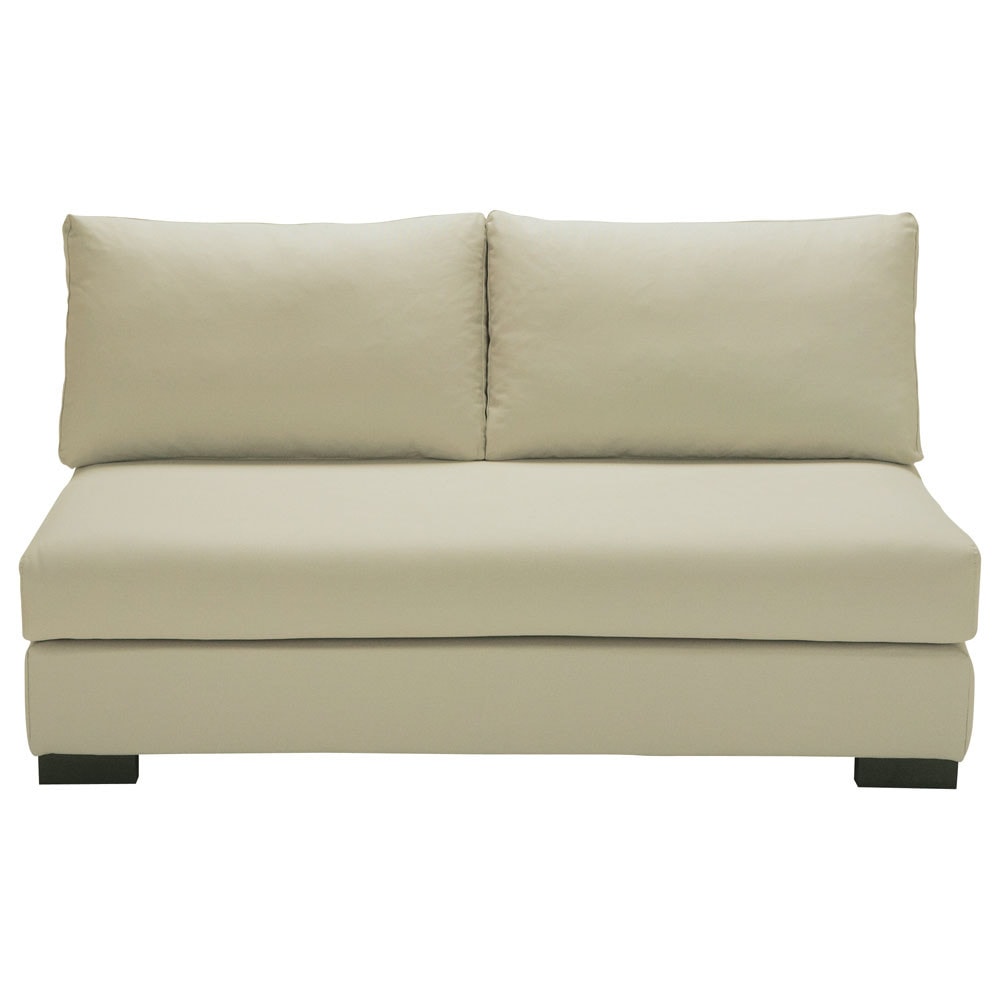 Banco modulable de 2 plazas de algodón gris arcilla Terence | Maisons