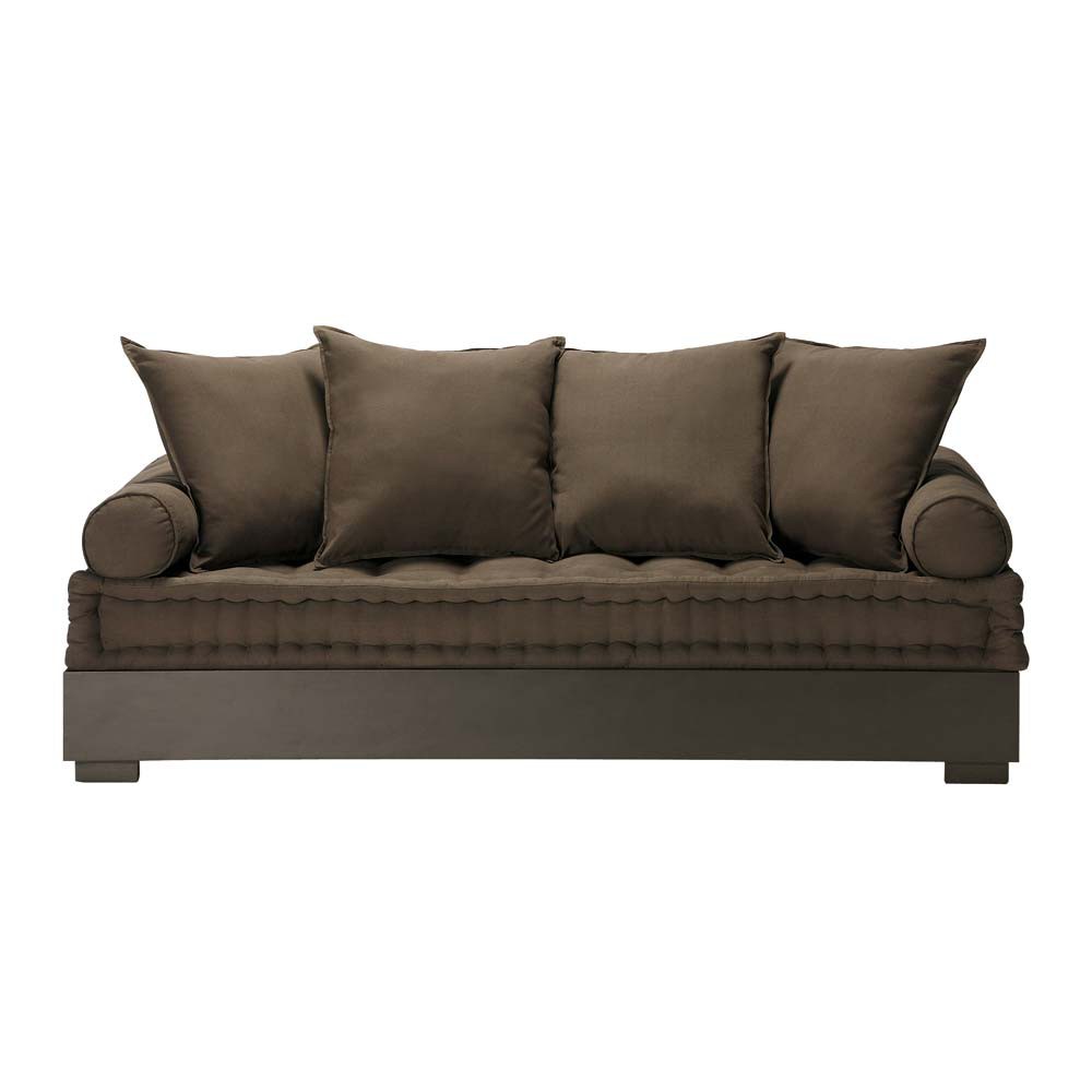 Banquette 2/3 places en coton chocolat Sophie | Maisons du ...