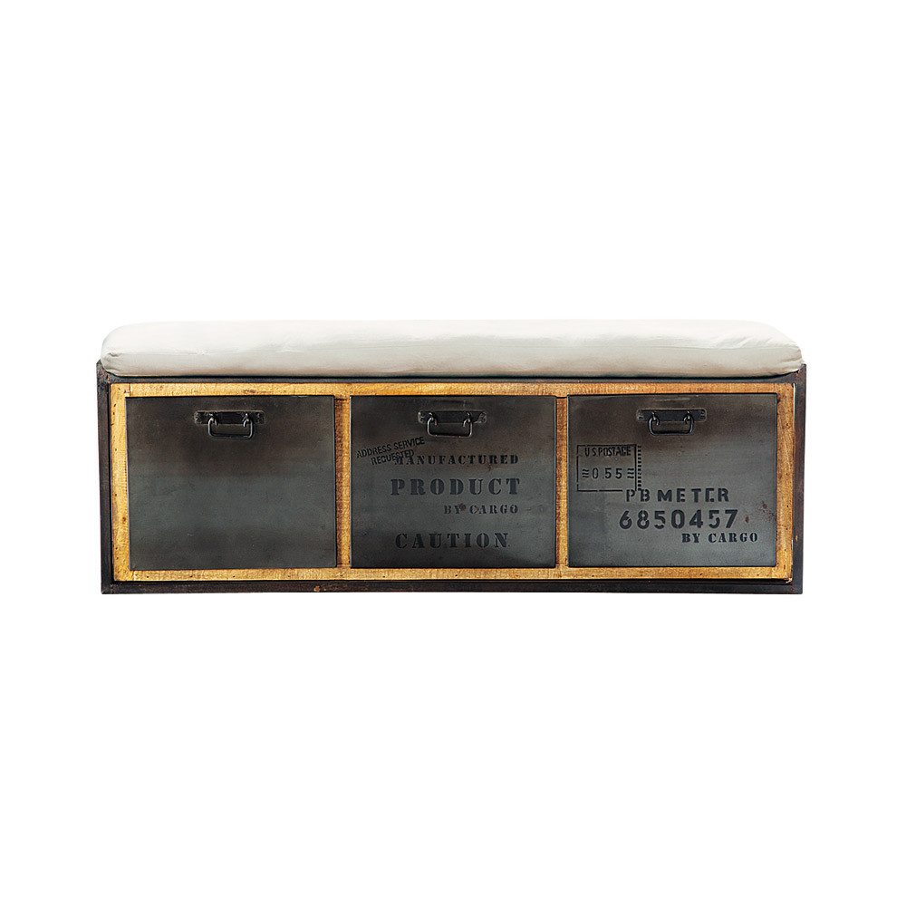 banquette 2 places en coton gris clair manufacture 1000 16 25 117367_1