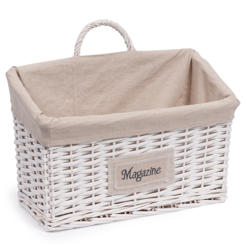 Basket magazine holder in white Maisons du Monde