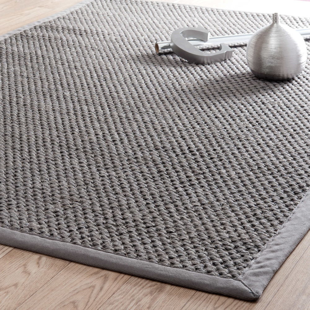 BASTIDE sisal woven rug in grey 200 x 300 cm Maisons du Monde