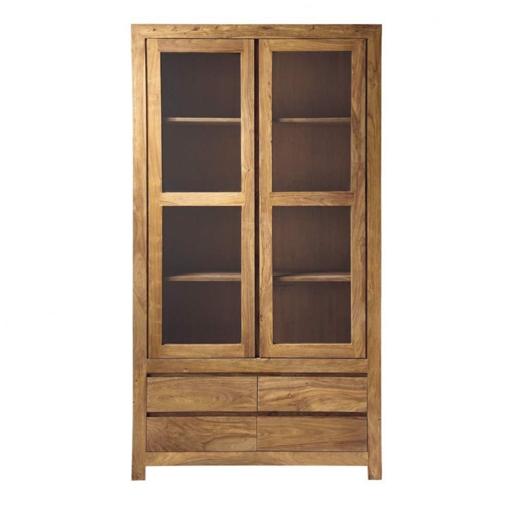 Bibliothèque en bois de sheesham massif L 110 cm Stockholm Maisons du Monde -> Vitrine En Bois Massif Bibliothèque en bois de sheesham massif L 110 cm Stockholm Maisons du Monde -> Vitrine En Bois Massif