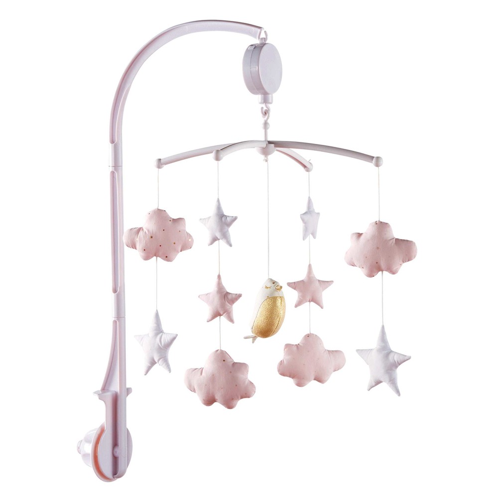 BIRD SONG Pink and White Baby Musical Mobile Maisons du Monde