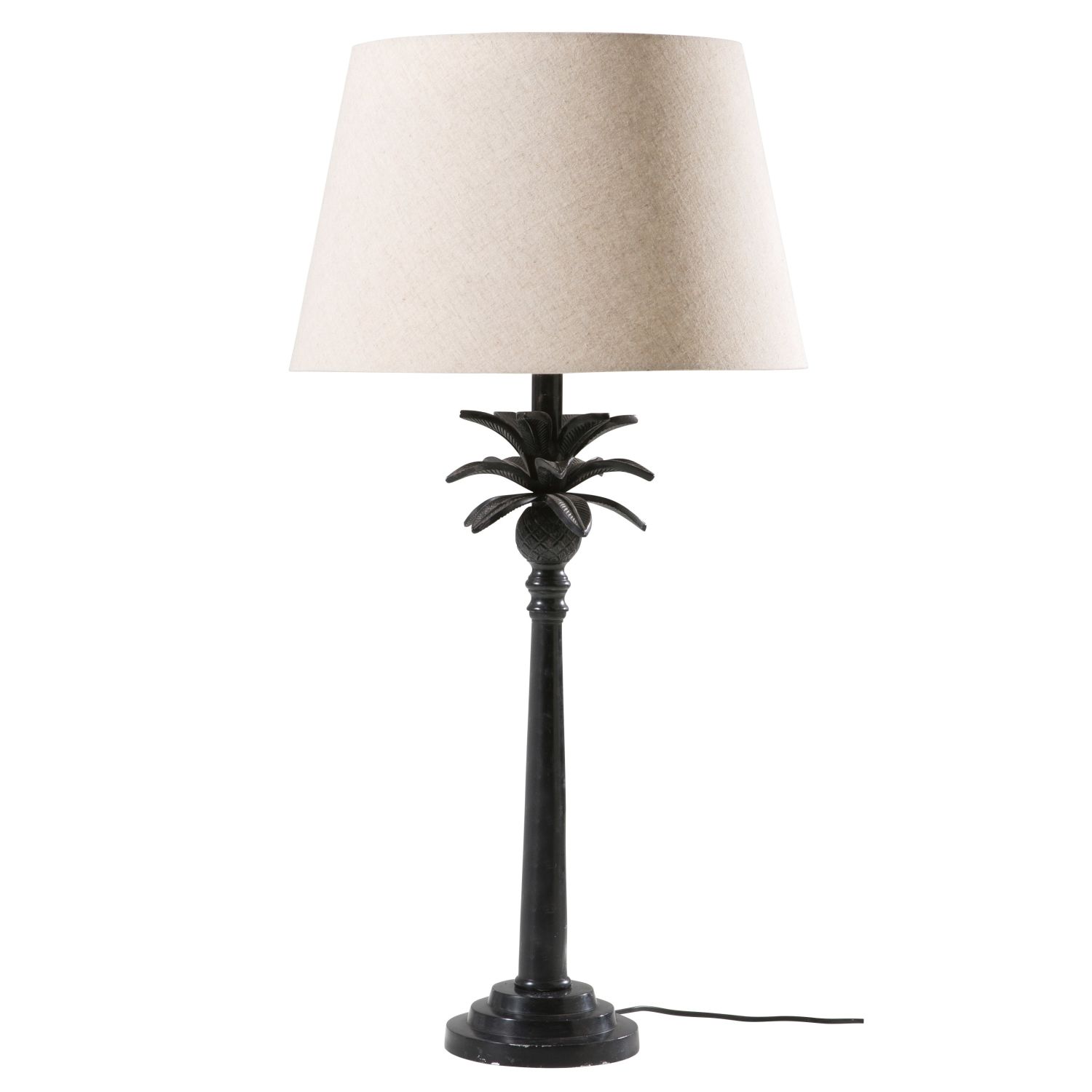 Black Metal Palm Tree Lamp With Beige Shade Palmae Maisons Du Monde