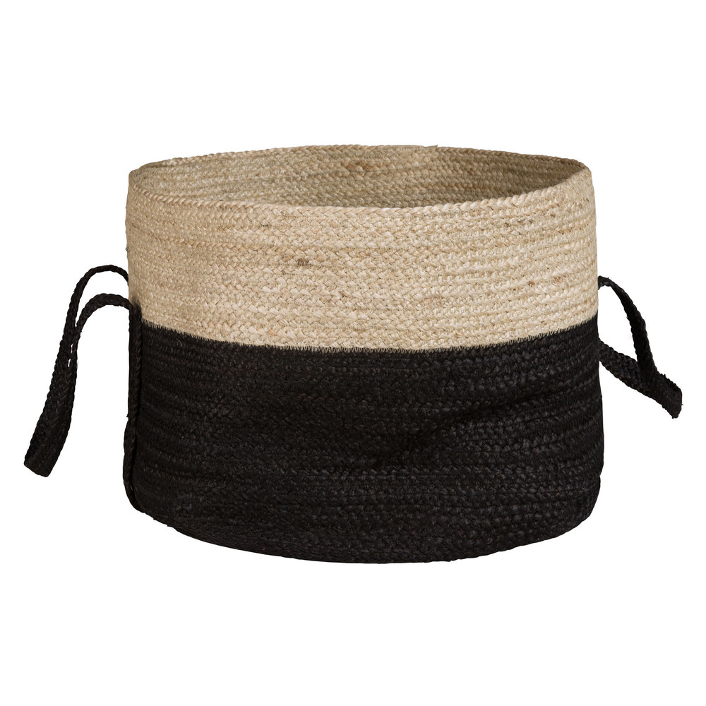Black Woven Plant Fibre Basket Maisons du Monde